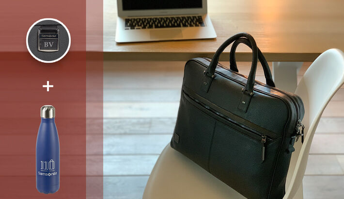 Personaliza tu bolsa para portátil y consigue una botella reutilizable gratis