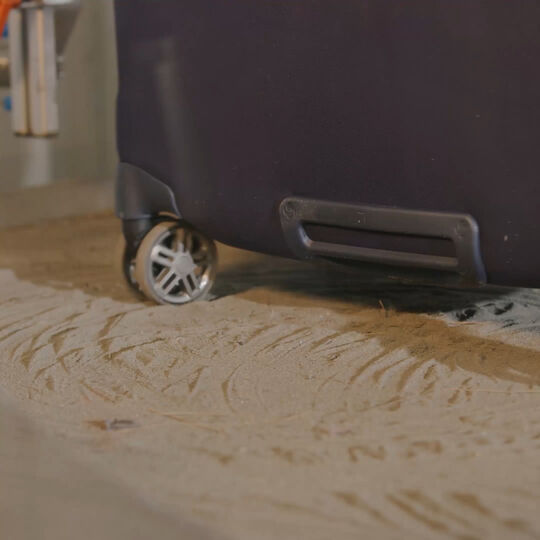 Prueba de hilado de arena