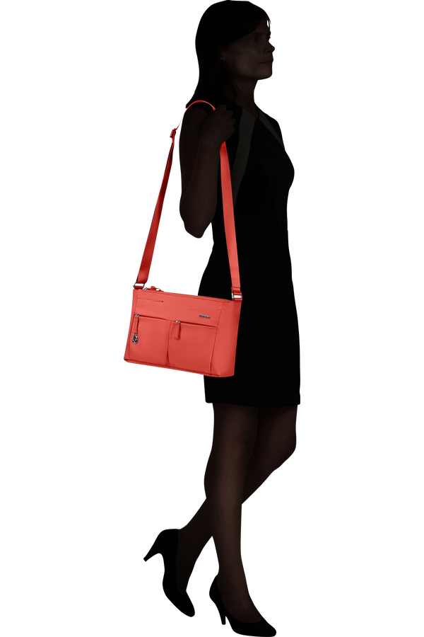 Samsonite Move 5.0 Horiz. Shoulder Bag + Flap  Coral Red