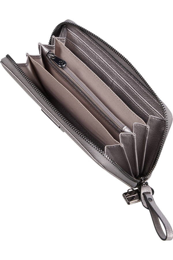 Samsonite Karissa 2.0 Slg 419 - L ZIP AROUND PU L  Plata