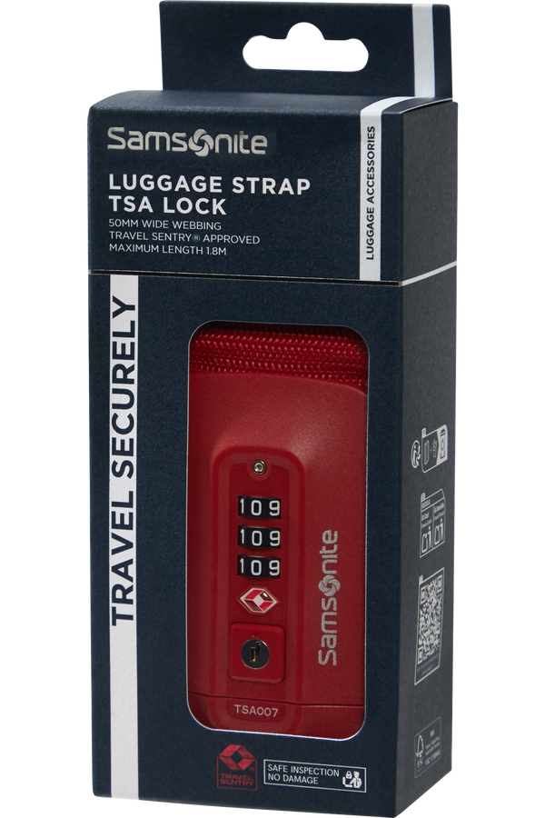 Samsonite Ta Revolution Luggage Strap/TSA Lock  Rojo