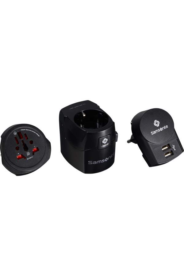 Samsonite Travel Accessories World Adaptor Pro 3-P+USB Negro