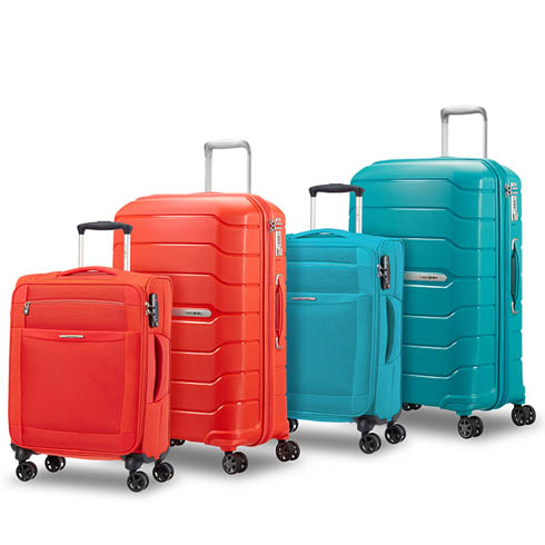 The Tagnerine Red and Ocean Blue match perfectly with the same colours of our hardside flux collection.